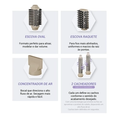 Secador de Cabelo 4 em 1 Dobrável 1.450W Philco PSC3500 Dourado
