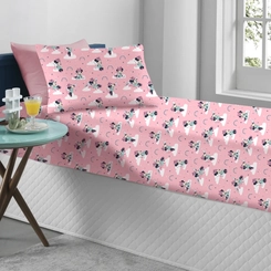 Jogo de Lençol Solteiro Portallar 2 Peças Minnie Rosa
