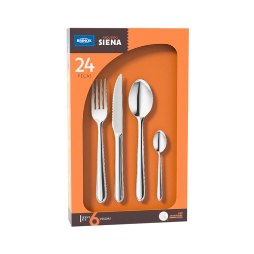 Faqueiro Brinox Siena 24 Peças Inox