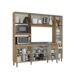 Cozinha Compacta THB Moderna 9 Portas Capuccino/Off White SE
