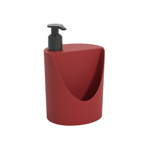 Dispenser para Detergente e Esponja Coza 600ml Basic Vermelho