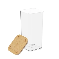 Pote Hermético Coza Tampa de Bambu 1,2L Cristal