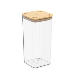 Pote Hermético Coza Tampa de Bambu 1,2L Cristal