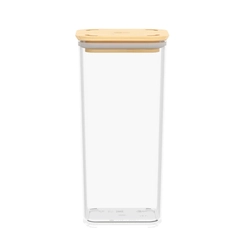 Pote Hermético Coza Tampa de Bambu 1,2L Cristal