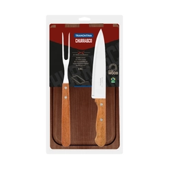 Kit Churrasco Tramontina 3 Peças Dynamic Madeira
