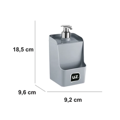 Dispenser para Detergente e Esponja Slim Uz Cinza