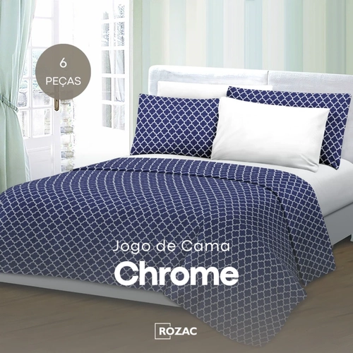 Jogo de Lençol King Size Rozac Chrome 6 Peças Sortido