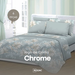 Jogo de Lençol King Size Rozac Chrome 6 Peças Sortido