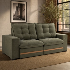 Sofá Retrátil 2 Lugares Kappesberg Vitto 260cm Verde Mescla