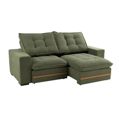 Sofá Retrátil 2 Lugares Kappesberg Vitto 260cm Verde Mescla