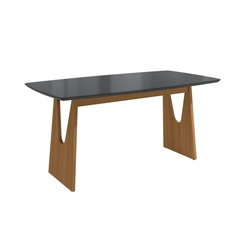 Mesa de Jantar para 6 Lugares Kappesberg Mila 170cm Canela/Preto Fosco