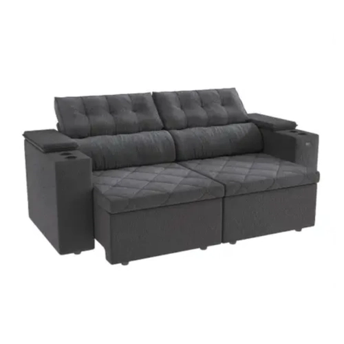 Sofá Retrátil Kappesberg Otto 2 Lugares 230cm Titânio