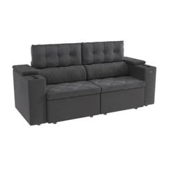 Sofá Retrátil Kappesberg Otto 2 Lugares 230cm Titânio