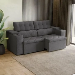Sofá Retrátil Kappesberg Otto 2 Lugares 230cm Titânio