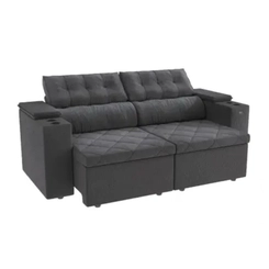 Sofá Retrátil Kappesberg Otto 2 Lugares 230cm Titânio