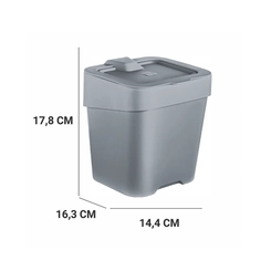 Lixeira Pia Slim 2,5L Uz Cinza