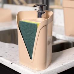Dispenser para Detergente e Esponja Click Uz Capuccino