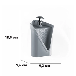 Dispenser para Detergente e Esponja Click Uz Cinza