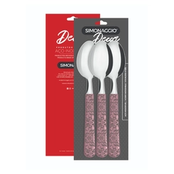 Kit 3 Colheres de Sopa Simonaggio Cabo Decorado Quartz