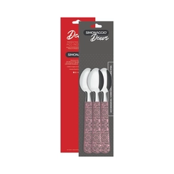 Kit 3 Colheres de Chá Simonaggio Cabo Decorado Quartz