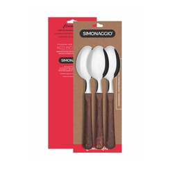 Kit 3 Colheres de Sopa Simonaggio Mogno