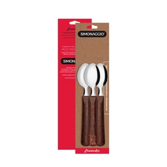 Kit 3 Colheres de Chá Simonaggio Mogno