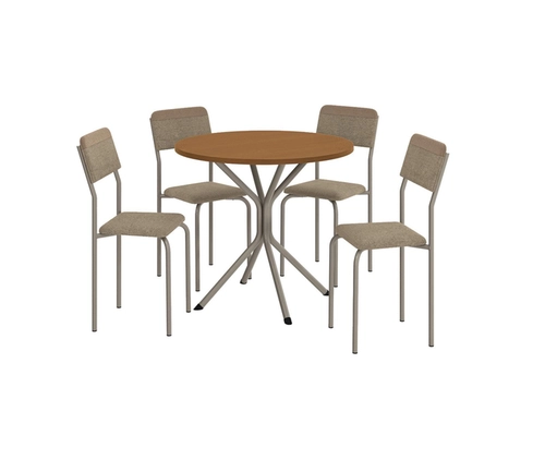 Conjunto Mesa de Jantar Kappesberg Crome com 4 Cadeiras