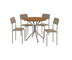 Conjunto Mesa de Jantar Kappesberg Crome com 4 Cadeiras