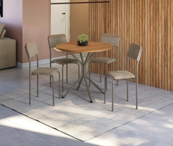 Conjunto Mesa de Jantar Kappesberg Crome com 4 Cadeiras