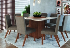 Conjunto Mesa de Jantar Zamarchi com 8 Cadeiras
