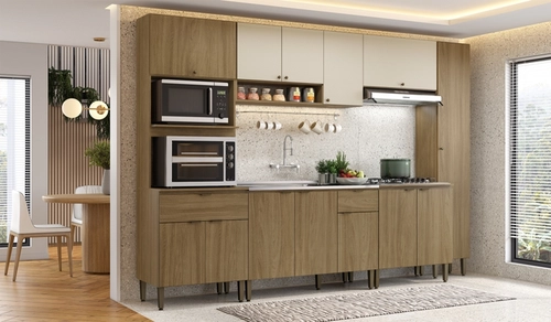 Cozinha THB Magnólia Completa 6 Peças Naturale/Off White