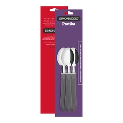 Kit 3 Colheres de Chá Simonaggio Cinza