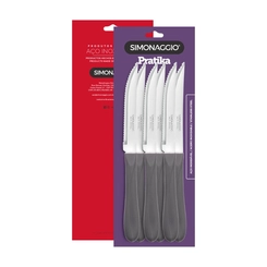 Kit 6 Facas Simonaggio Cinza
