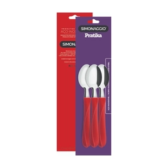 Kit 3 Colheres de Chá Simonaggio Cabo Vermelho
