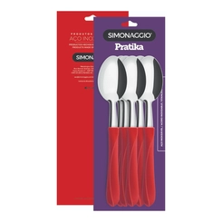 Kit 6 Colheres de Sopa Simonaggio Cabo Vermelho