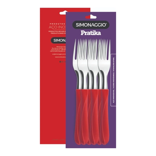 Kit 6 Garfos Simonaggio Cabo Vermelho