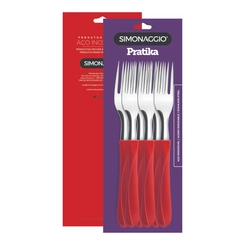 Kit 6 Garfos Simonaggio Cabo Vermelho