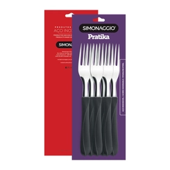 Kit 6 Garfos Simonaggio Cabo Preto