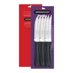 Kit 6 Facas Simonaggio Cabo Preto