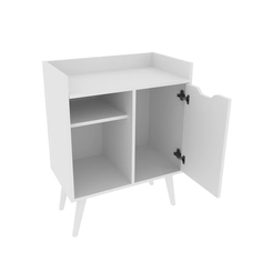 Aparador Tecno Mobili 1 Porta 2 Prateleiras Branco SE