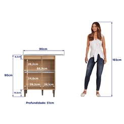 Balcão 90cm Delmarco Jade 1 Porta 9115 Freijó/Arenas SE