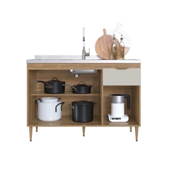 Balcão 83,5cm Delmarco Veneza 3 Portas 2700 Mel/Arenas SE