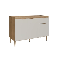 Balcão 83,5cm Delmarco Veneza 3 Portas 2700 Mel/Arenas SE