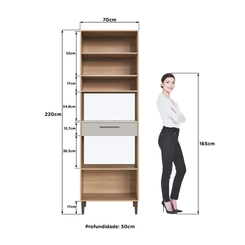 Paneleiro 70cm Delmarco Jade 9301 4 prateleiras Freijó/Arenas SE