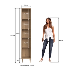 Paneleiro 35cm Delmarco Veneza 2901 4 Prateleiras Mel/Arenas SE