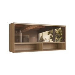 Aéreo 120cm Delmarco 2 Portas de Vidro 2820 Mel SE