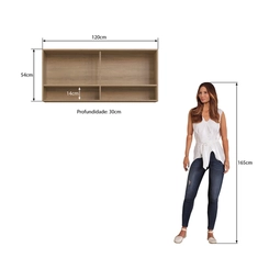 Aéreo 120cm Delmarco 2 Portas de Vidro 2820 Mel SE