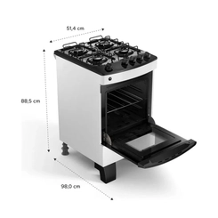 Fogão 4 Bocas Mesa Esmaltada Consul CFO4ZAB Branco Bivolt