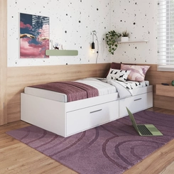 Cama Solteiro Baú Art in Móveis CT1080 Branco SE