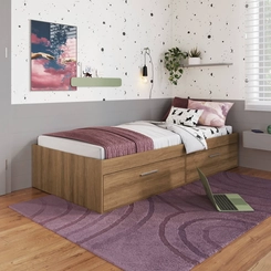 Cama Solteiro Baú Art in Móveis CT1080 Mel SE